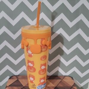 Hello Kitty  In A Pumpkin Halloween Cup with Straw